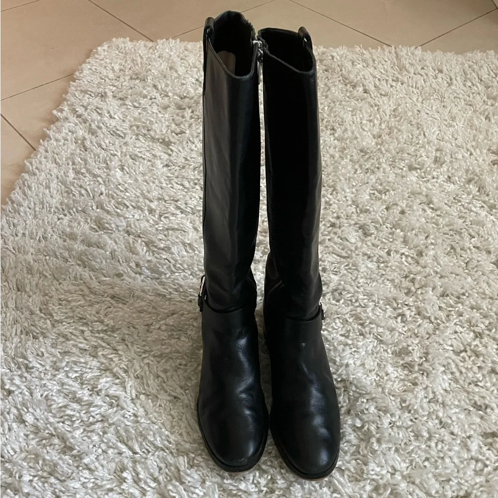 Michael Kors Black Leather Riding Boots